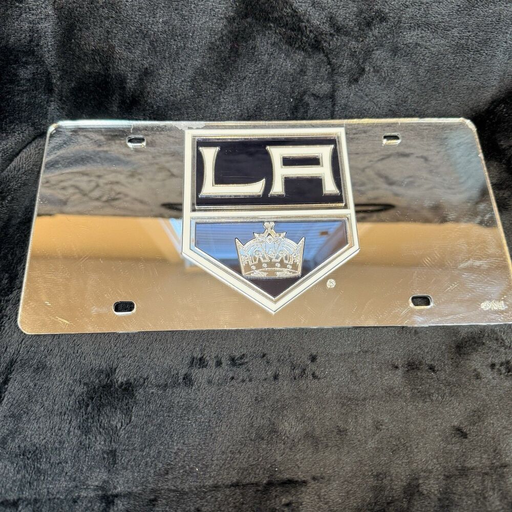 Los Angeles Kings Hockey License Plate NHL Mirrored Reflective Embossed